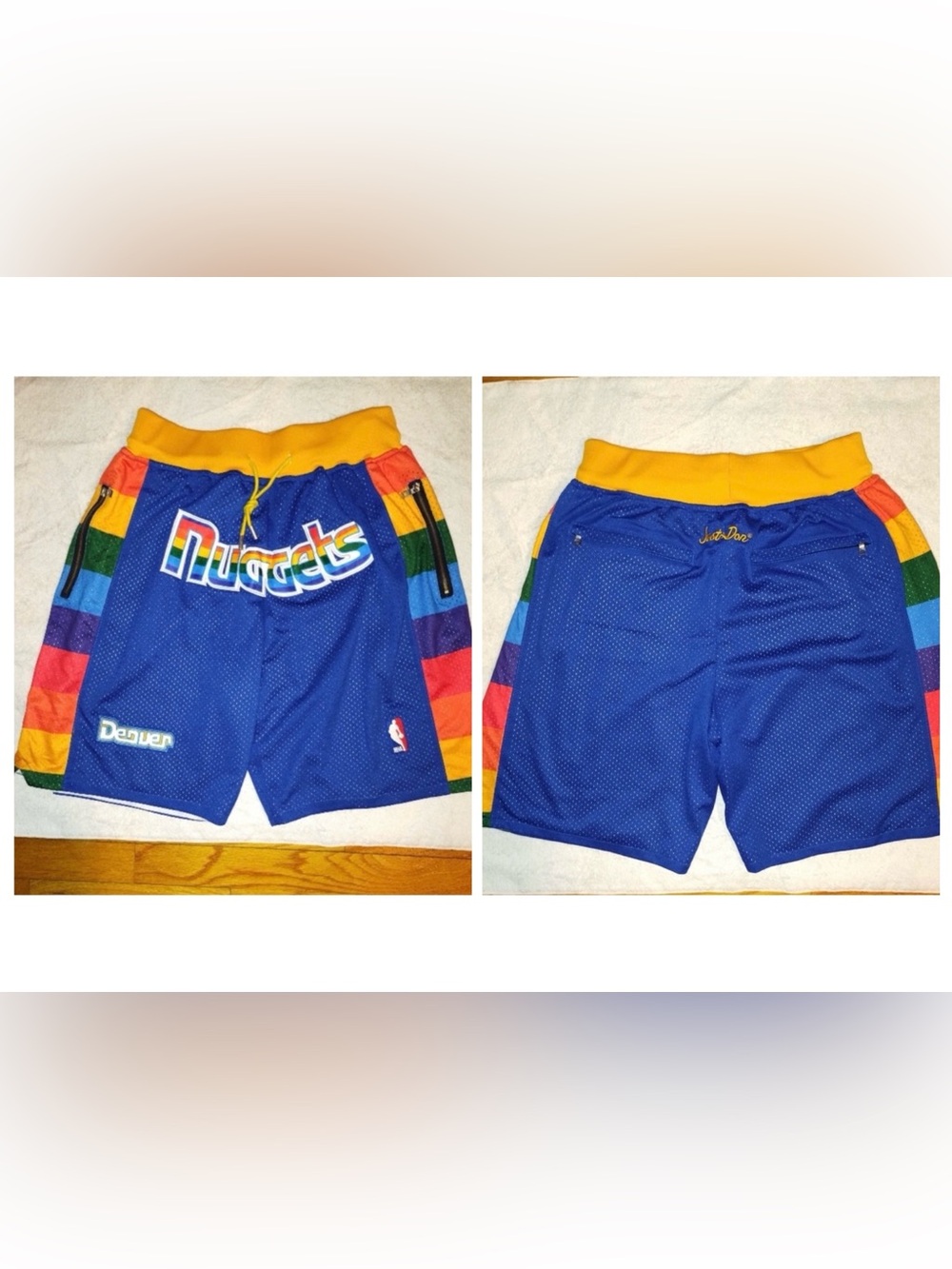 Denver Nuggets Blue 1991-92 Throwback NBA Retro Mesh Athletic Basketball Shorts